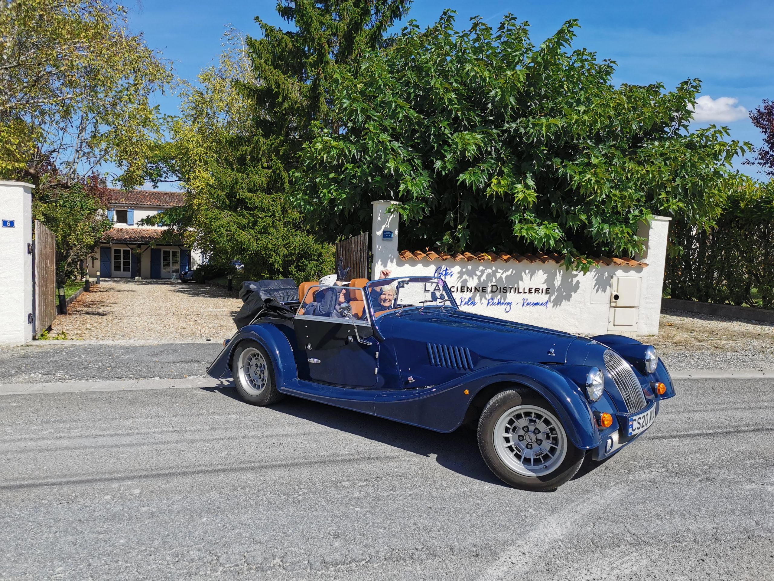 Classic car at L'Ancienne Distillerie near Cognac in Charente