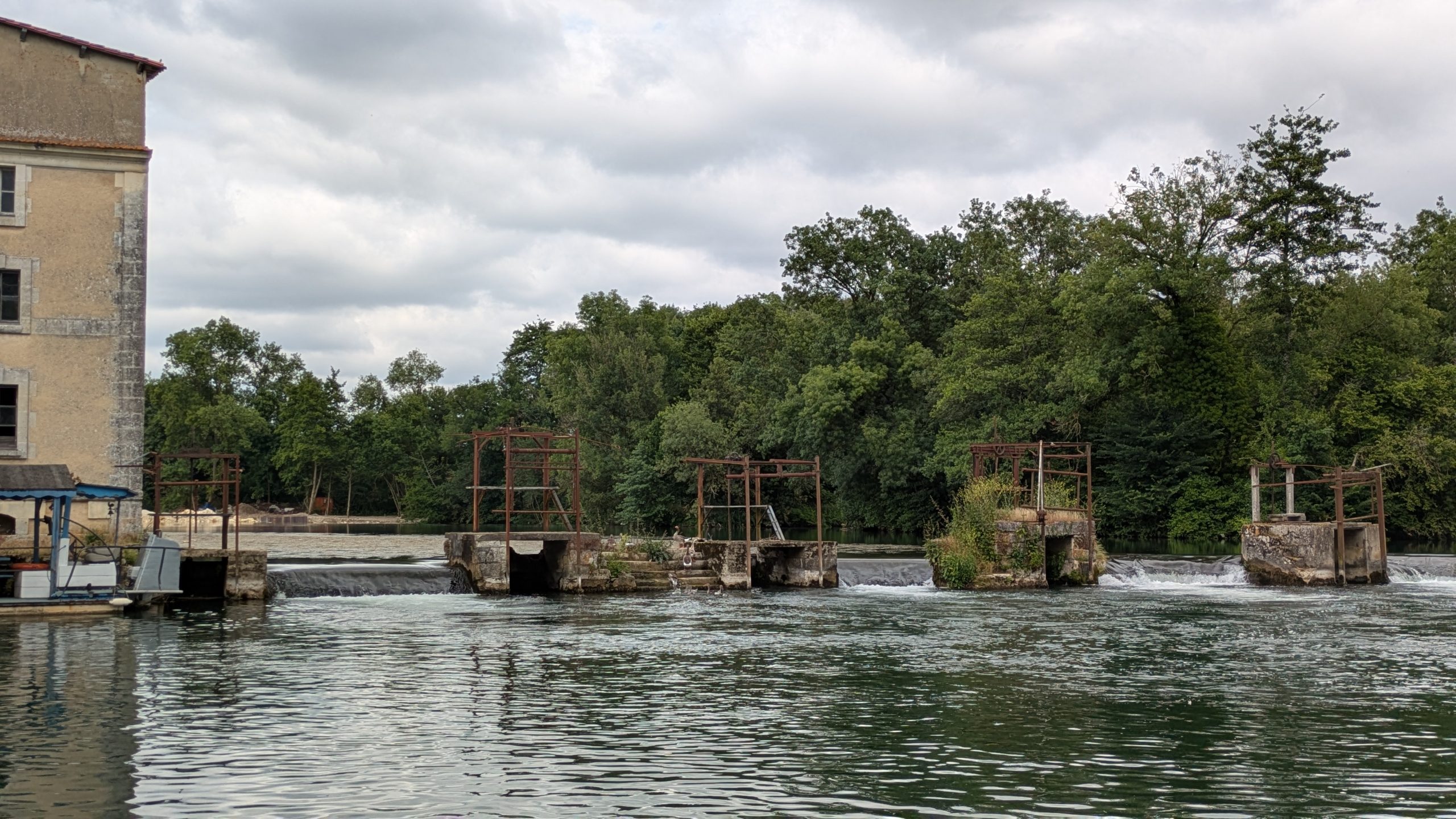Traditional eel traps on the river Charente
